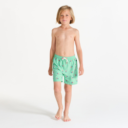 شورت سباحة قصير أخضر اللون أخضر مطبوع للأولاد